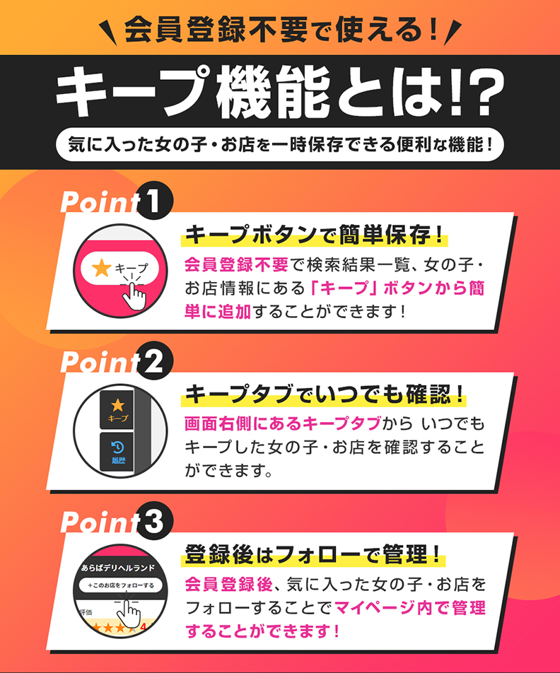 ぴゅあらば キープリスト画面イメージ